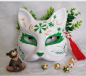 狐妖面具 日式和风手绘 猫咪夏目友人帐 狐狸半脸纸浆面具cosplay-淘宝网