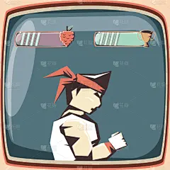 40-80年代风格复兴,设计师,男孩,忍者,计算机,游戏手柄,男人,概念,联系