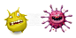 可爱卡通的细菌病毒模型高清图片