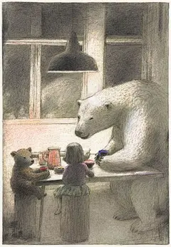 Chiaki Okada作品，好爱这只温柔的白熊。 ​

#手帐素材插画手绘##艺术范# ​​​​