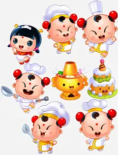 金童玉女食神高清素材 春节 美食 金童玉女 食品 食神 免抠png 设计图片 免费下载