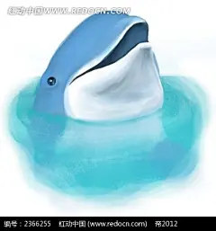 卡通海豚插画PSD|PSD分层素材|宠物|动物简笔画|动物素材|动物图片|狗|卡通动物|可爱动物素材|猫