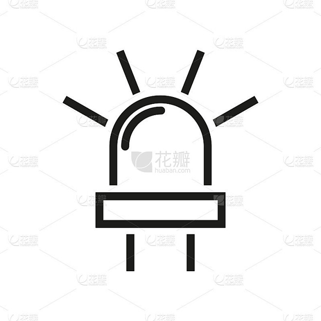 LED二极管图标，LED条纹图标，矢量插图。