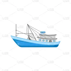 巨大的,拖捞船,图标,公寓,白色,分离着色,手机游戏,绳子,海产