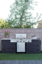 This grilling station is just one cool feature of this backyard makeover designed by Caitlin Ketcham of Desert Domicile. It's a low maintenance backyard, too! That's artificial grass you see in the photo. See it all on The Home Depot Blog. || @desertdomic