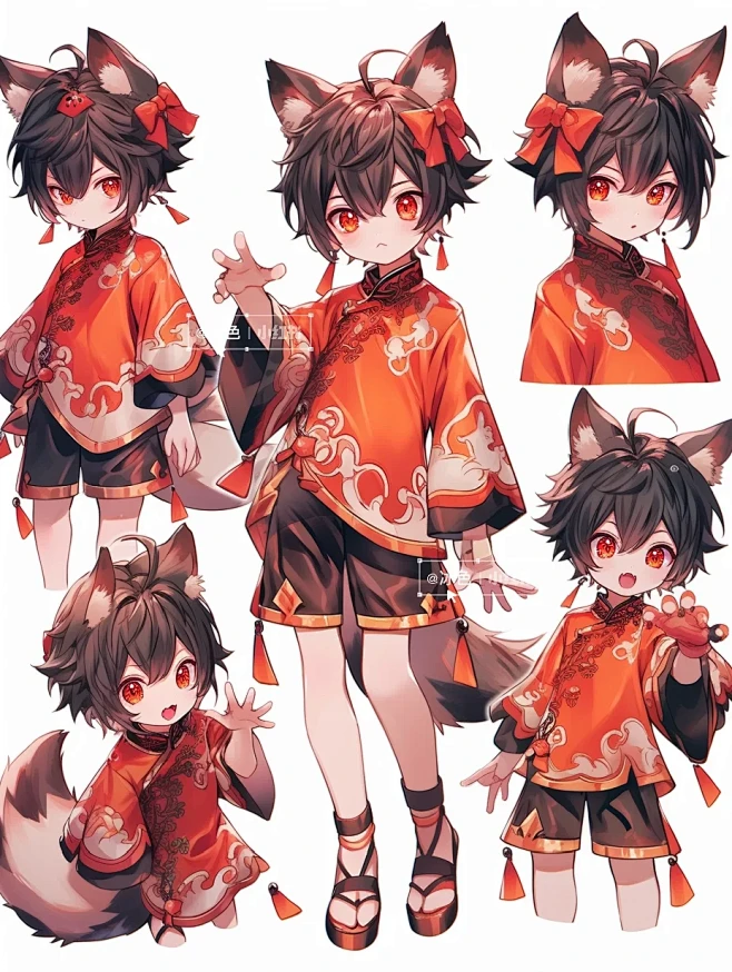 Q版小狐狸中式7p - 小红书