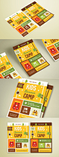 可爱简约时尚孩子儿童学生旅游夏令营活动海报传单DM设计模板
