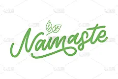 手绘的合十礼字母。印度问候语，印地语你好。时髦的草书，现代书法。孤立的矢量图。