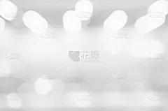 抽象模糊软焦点闪亮亮白色银色壁纸与散景圆灯圣诞快乐和新年节日的背景概念