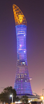 Aspire Tower, Doha, Qatar by Hadi Simaan Architect :: 36 floors, height 300m #modern ☮k☮ #architecture: 