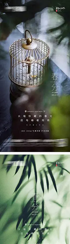 海报 地产 二十四节气  春分 立春 春天 中式