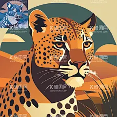 豹子  - 源文件下载【酷图网】中东,中东元素,中东风格,窗花,中东图案,豹子