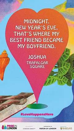 这些心形主题的海报，是纪念英格兰及威尔士地区同性恋部分合法化50周年，每一张都做得很不错