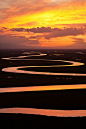 Sunset at Bayinbuluke prairie, China  (by Liang Hsiao on 500px): 