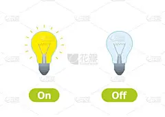 矢量反义词和对立面。开和关。白色背景上的插图。儿童卡作为外语学习的教学辅助手段. 