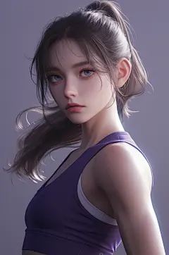 AI数字艺术CG风健身运动人物插画