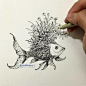 柬埔寨艺术家Visothkakvei美到让人毛骨悚然的黑白插画