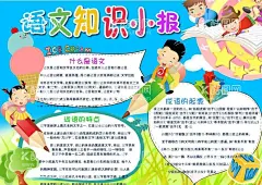 语文汉字小报  - 源文件下载【酷图网】word,小学,学生,小学生,儿童,孩子,卡通,学校,学习,阅读,读书,小报,成长册,成长,档案,海报,电子报,电脑小报,手抄报