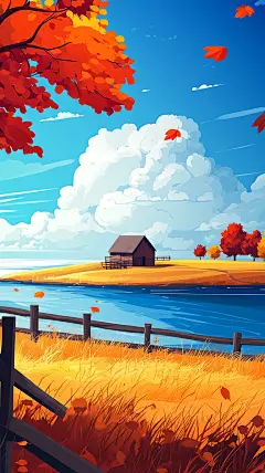 秋分背景早安背景海报背景通用背景素材 (36)