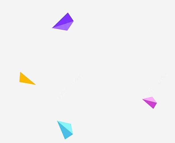 彩色立体不规则图形漂浮素材png免抠素材新图网