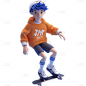 3D立体三维教育培训学生男生人物