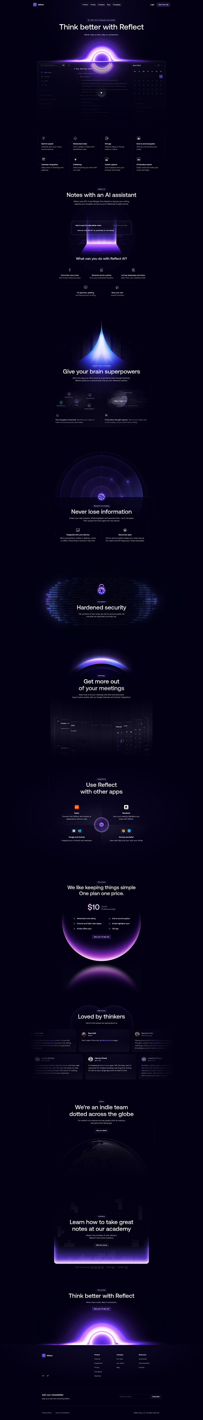 Reflect Landing Page...