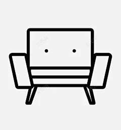 扶手椅加粗金色图标 标志 UI图标 设计图片 免费下载 页面网页 平面电商 创意素材