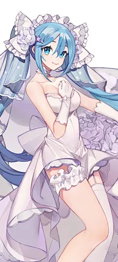 Ekita玄  二次元少女  
动漫壁纸  初音未来  婚纱