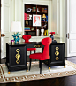 Outfit your office in the Jonathan Adler Turner Executive Desk. Chic Chinoiserie meets Park Avenue Flair.: 