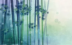 梦幻紫色竹林手绘高清素材 平面电商 创意素材
