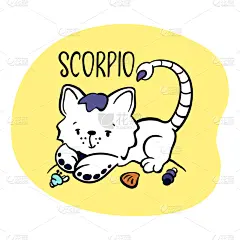 可爱的,贺卡,天蝎座,标签,生日,计算机图标,猫,性格,标志,小猫