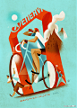 #加点设计# Riccardo Guasco创意自行车运动插画设计 