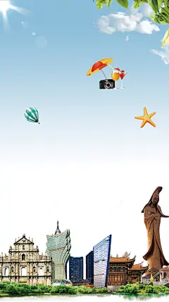 玩转澳门旅游宣传海报H5背景psd 澳门购物 澳门赌场 玩转澳门 背景 设计图片 免费下载 页面网页 平面电商 创意素材