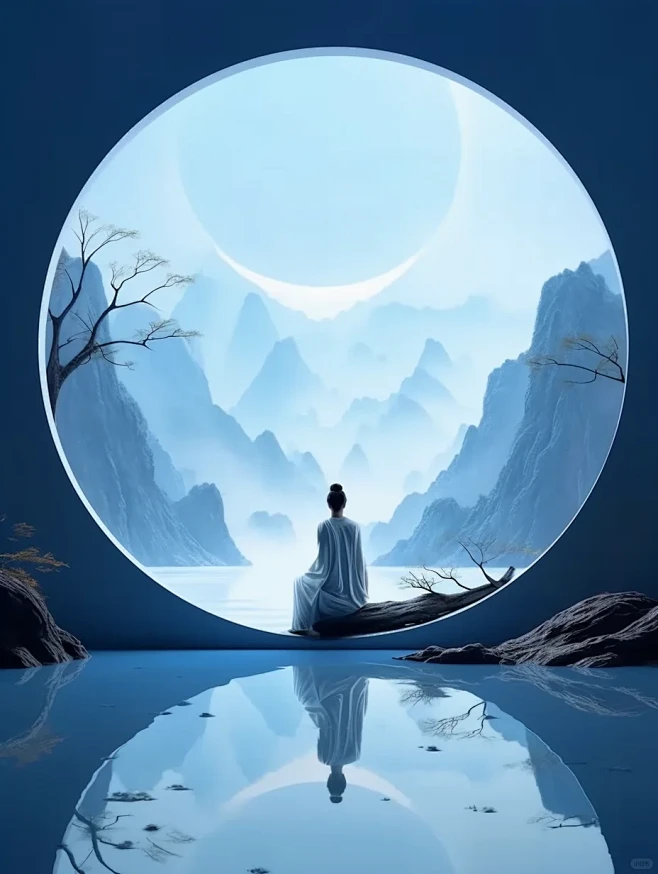 AI绘画 静坐常思自己过，闲谈莫论他人非-花瓣网