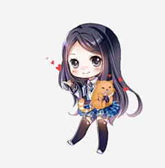 Q版人物女现代黎叶Q版人物黎叶Q版人物高清素材 平面电商 创意素材 png素材