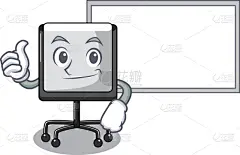 图表,空白的,黑板,翘起大拇指,可爱的,讲座板,拇指,面部表情,沟通,站