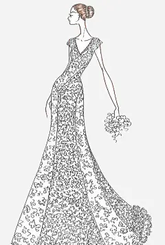 手绘礼服婚纱模特插画高清素材 免抠 设计图片 免费下载 页面网页 平面电商 创意素材 png素材