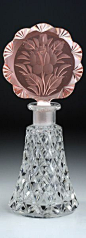 Czech Deco Cut Perfume Bottle C. 1930's