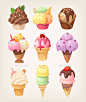 Set of Colorful Tasty Isolated Ice Cream by moonery | GraphicRiver