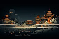 苏州建筑物插图插画