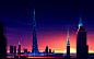 General 2880x1800 pixels skyscraper Burj Khalifa Dubai night cityscape colorful