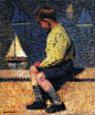 亨利马丁Henri Martin（Henri Jean Guillaume Martin法称：亨利让纪尧姆马丁）法国印象派（点彩）画家。1860年出生在法国图卢兹。父亲是一个木匠，母亲是意大利后裔。1877年马丁说服父亲让他在图卢兹美术学校学习。1879年移居巴黎，在让保罗劳伦斯工作间培训。四年后，他赢得巴黎沙龙的认可，于1886年获得展览的第一次金牌并获前往意大利深造，学习如乔托和马萨乔大师的作品。1889年的风格已确定为点画作品，他代表巴黎沙龙赢得了金牌，成为了荣誉军团的成员。1900年后，他一直住在