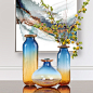 晶晶家居爆款渐变色创意玻璃花瓶现代简约美式客厅餐桌面饰品摆件-淘宝网