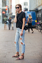 2015年8月欧美街拍精选 看潮女墨镜风格搭配