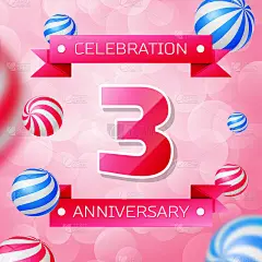 Realistic One 1 Years Anniversary Celebration desi