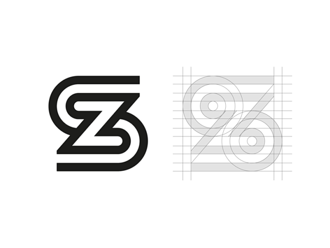 SZ Monogram Logo Des...