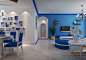 地中海风格一居室客厅电视墙设计