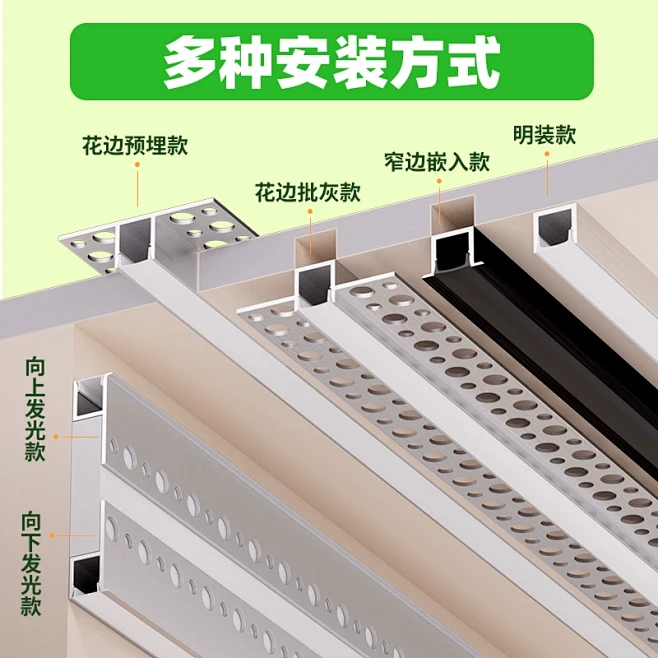 LED线形灯嵌入式铝槽线性灯双眼皮吊顶线条灯预埋款线型灯带卡槽-tmall.com天猫图片_铝材图片素材-花瓣网