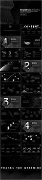【科技感PPT模板】【抽象线条】黑白极简超现代风格PPT高端酷炫科技未来感太空模版下载–演界网