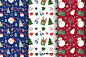 Hand drawn christmas pattern collection Free Vector